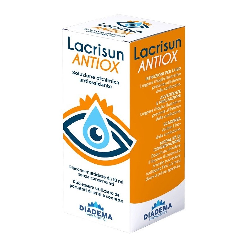 Lacrisun antiox soluzione oftalmica antiossidante occhi flacone multidose 10 ml Lacrisun antiox soluzione oftalmica antiossidante occhi flacone multidose 10 ml