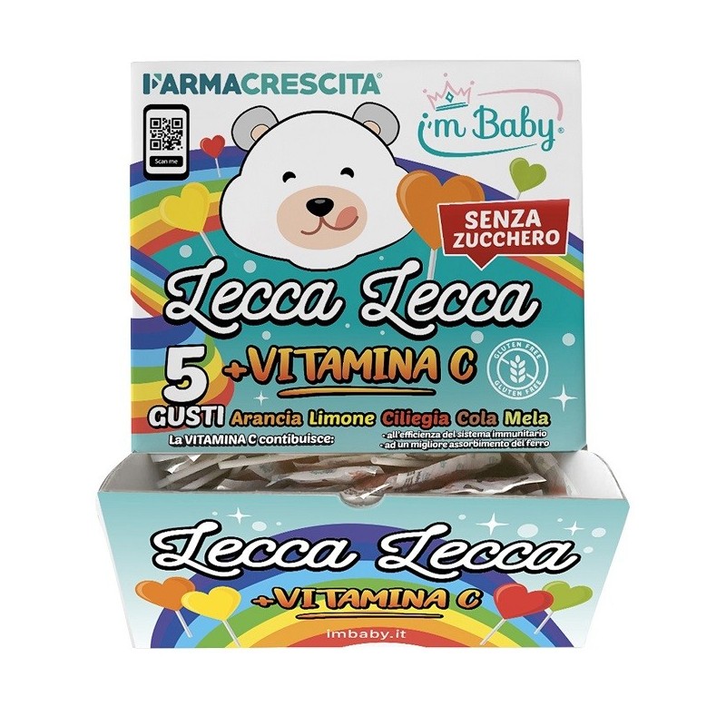 I'm baby lecca lecca vitamina c senza zucchero dispenser 200pezzi I'm baby lecca lecca vitamina c senza zucchero dispenser 200pezzi