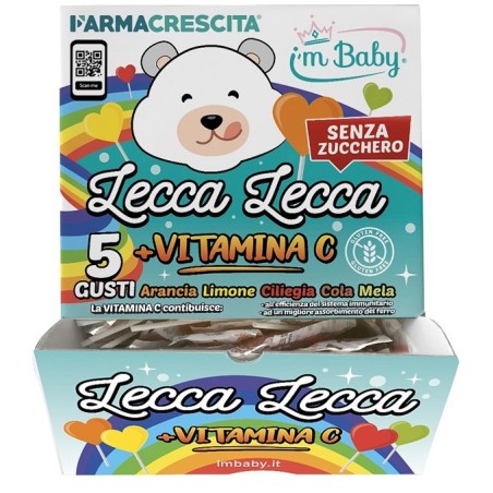 I'm baby lecca lecca vitamina c senza zucchero dispenser 200pezzi I'm baby lecca lecca vitamina c senza zucchero dispenser 200pezzi