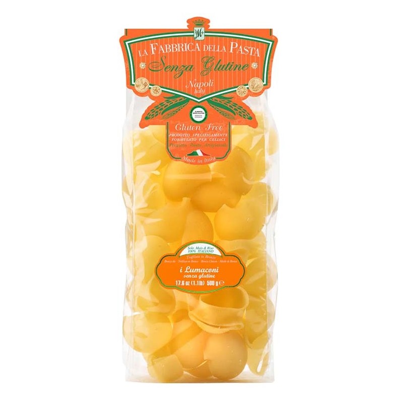 I lumaconi giganti pasta senza glutine 500 g I lumaconi giganti pasta senza glutine 500 g