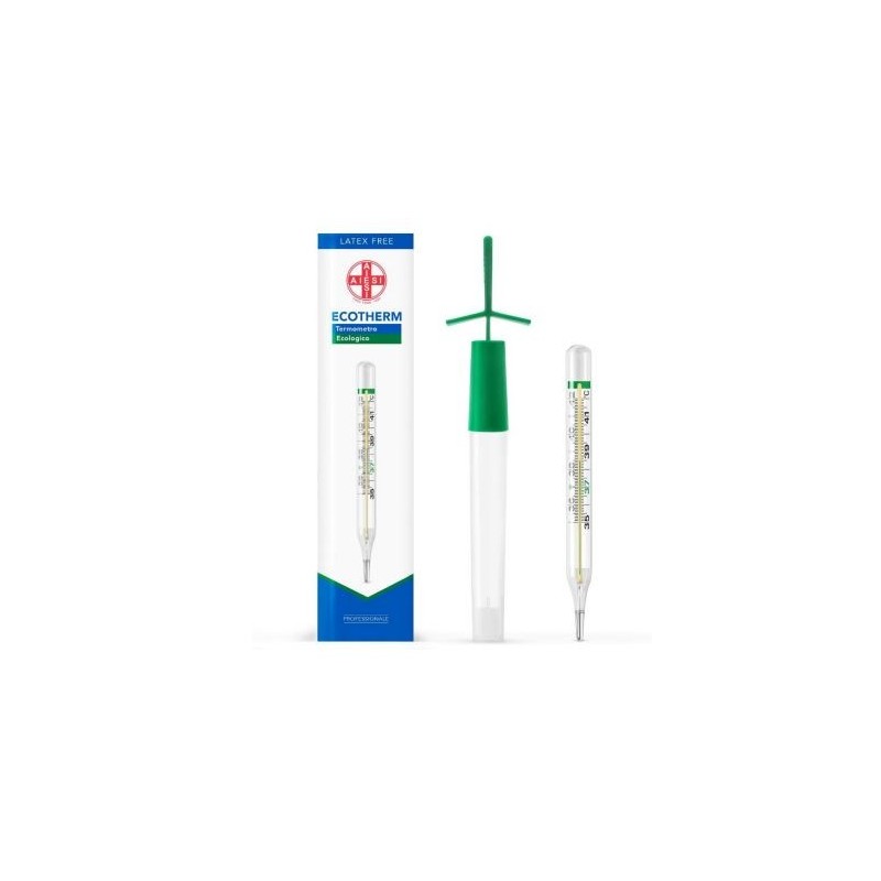 Termometro clinico ecotherm in vetro al gallio senza mercurio range temperatura misurata 35,5-42 gradi