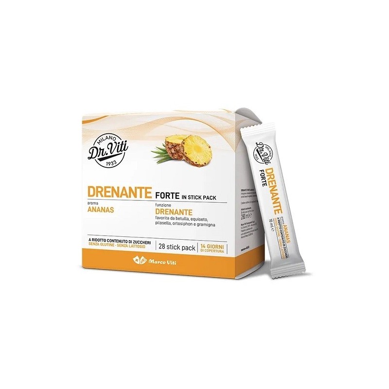 Dr viti drenante forte ananas 28 stick pack senza zuccheri Dr viti drenante forte ananas 28 stick pack senza zuccheri