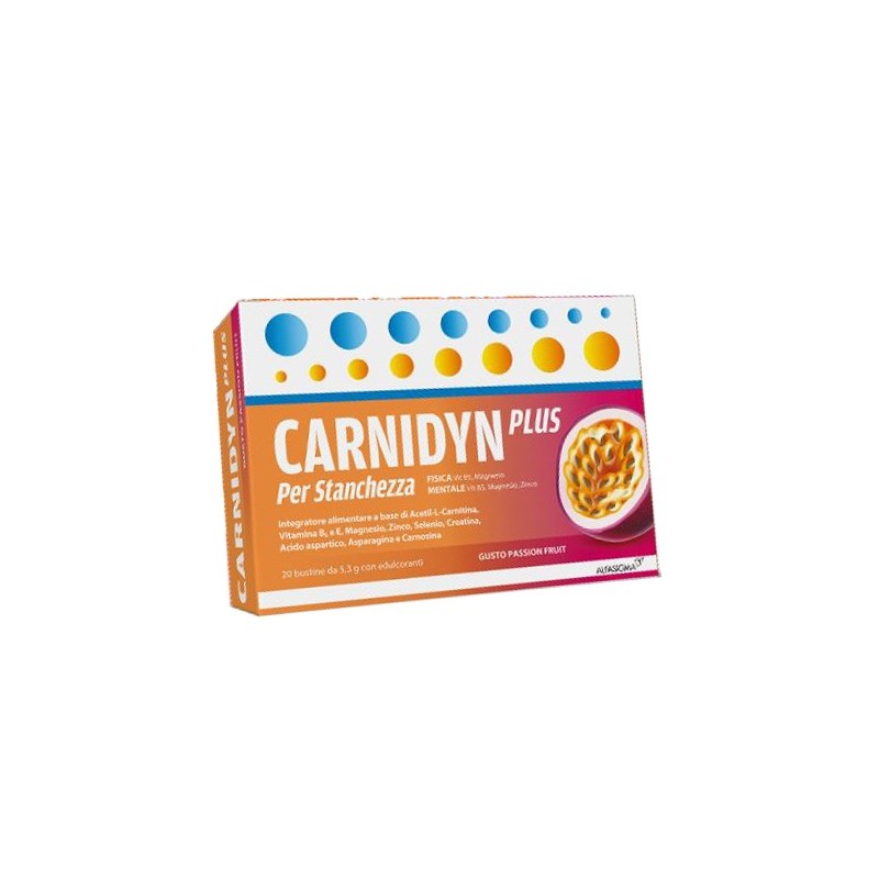 Carnidyn plus 20 bustine da 5,3 g gusto passion fruit Carnidyn plus 20 bustine da 5,3 g gusto passion fruit