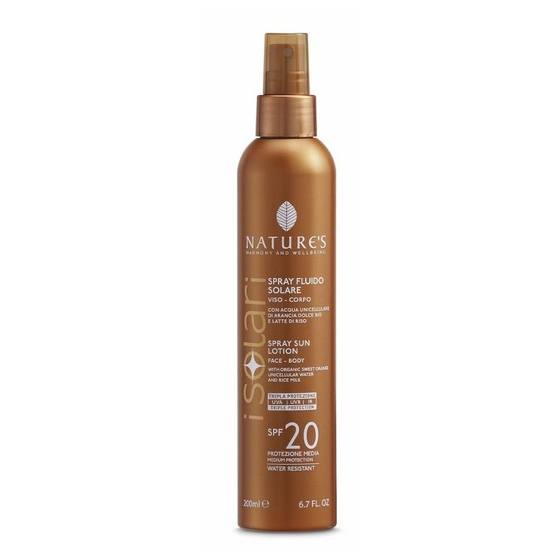 Nature's i solari spray fluido spf20 200 ml Nature's i solari spray fluido spf20 200 ml