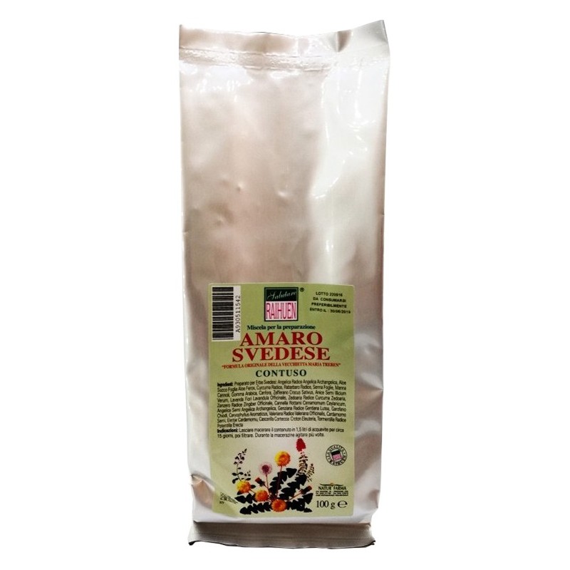 Raihuen erbe svedesi contuso preparato per amaro svedese 100g Raihuen erbe svedesi contuso preparato per amaro svedese 100g