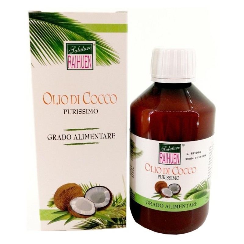Raihuen olio cocco grado alimentare 250 ml Raihuen olio cocco grado alimentare 250 ml