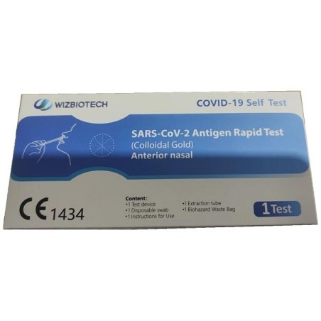 Test antigenico rapido covid-19 wizbiotech autodiagnostico rilevazione qualitativa antigene sars-cov-2 in tamponi nasali