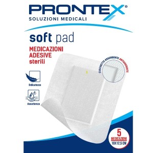 Medicazione adesiva sterile prontex soft pad 10x12,5 cm 5 pezzi