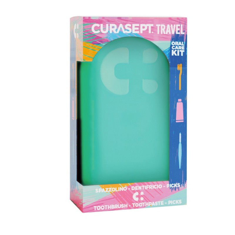 Curasept travel verde 1 spazzolino + 1 dentifricio 20 ml + 3picks