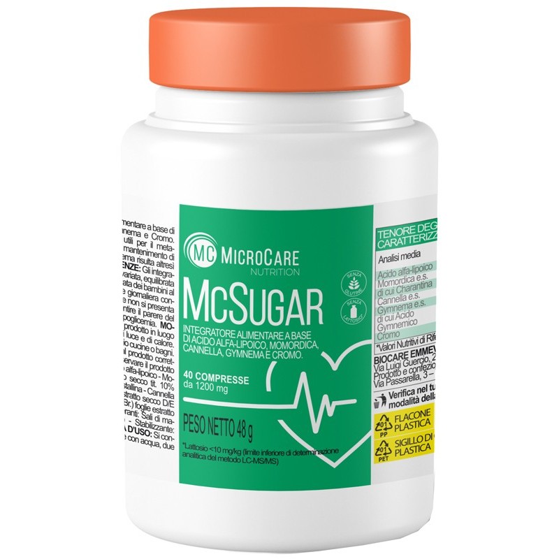 Microcare nutrition mc sugar 40 compresse Microcare nutrition mc sugar 40 compresse
