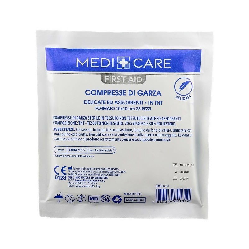 Garza cotone 10x10 cm 25 pezzi