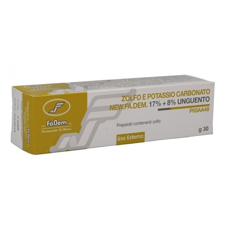 Zolfo e potassio carbonato (new fa.dem.) ung derm 30 g 17%+ 8%
