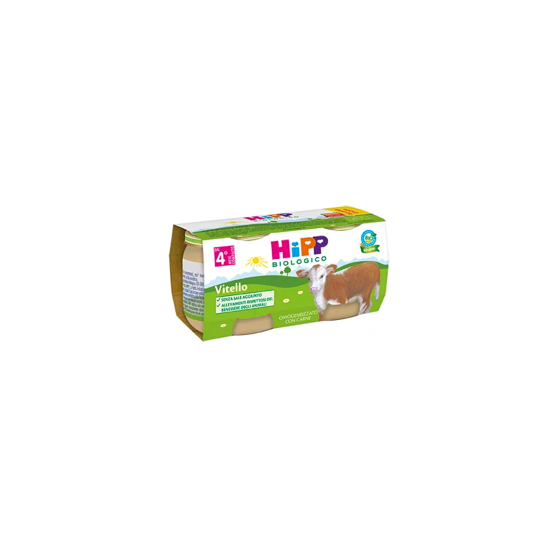 Hipp bio omogeneizzato vitello 2 pezzi da 80 g