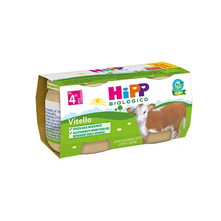 Hipp bio omogeneizzato vitello 2 pezzi da 80 g