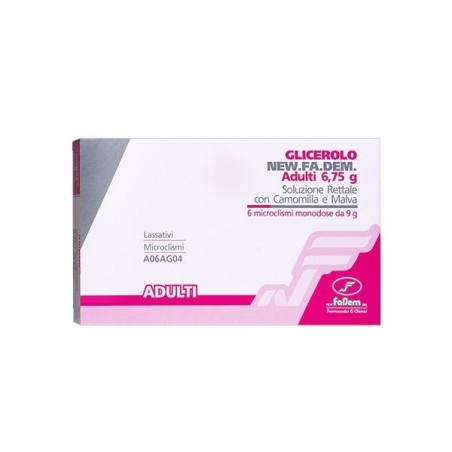 Glicerolo camomilla malva (new.fa.dem.) ad 6 contenitori monodose 9 g soluz rett Glicerolo camomilla malva (new.fa.dem.) ad 6 contenitori monodose 9 g soluz rett