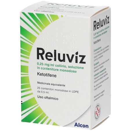 Reluviz 25 flaconcini monod 0,5 ml 0,25 mg/ml collirio Reluviz 25 flaconcini monod 0,5 ml 0,25 mg/ml collirio